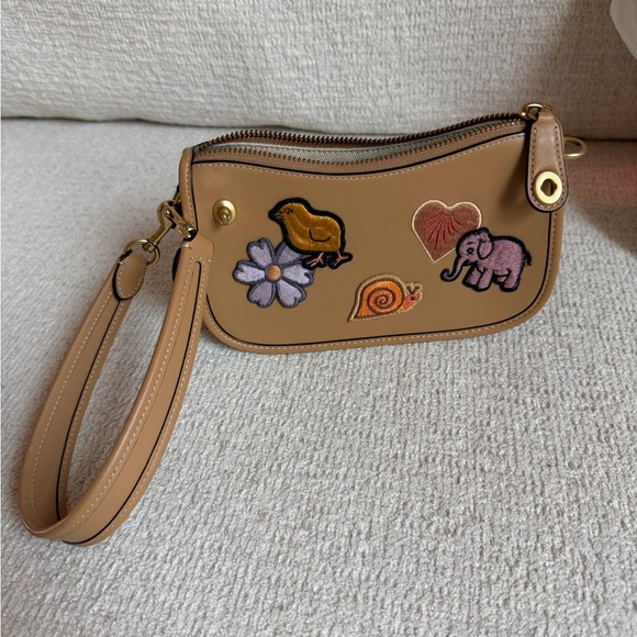 Coach Tan Wristlet with Playful Embroidery - Picture 8 of 9